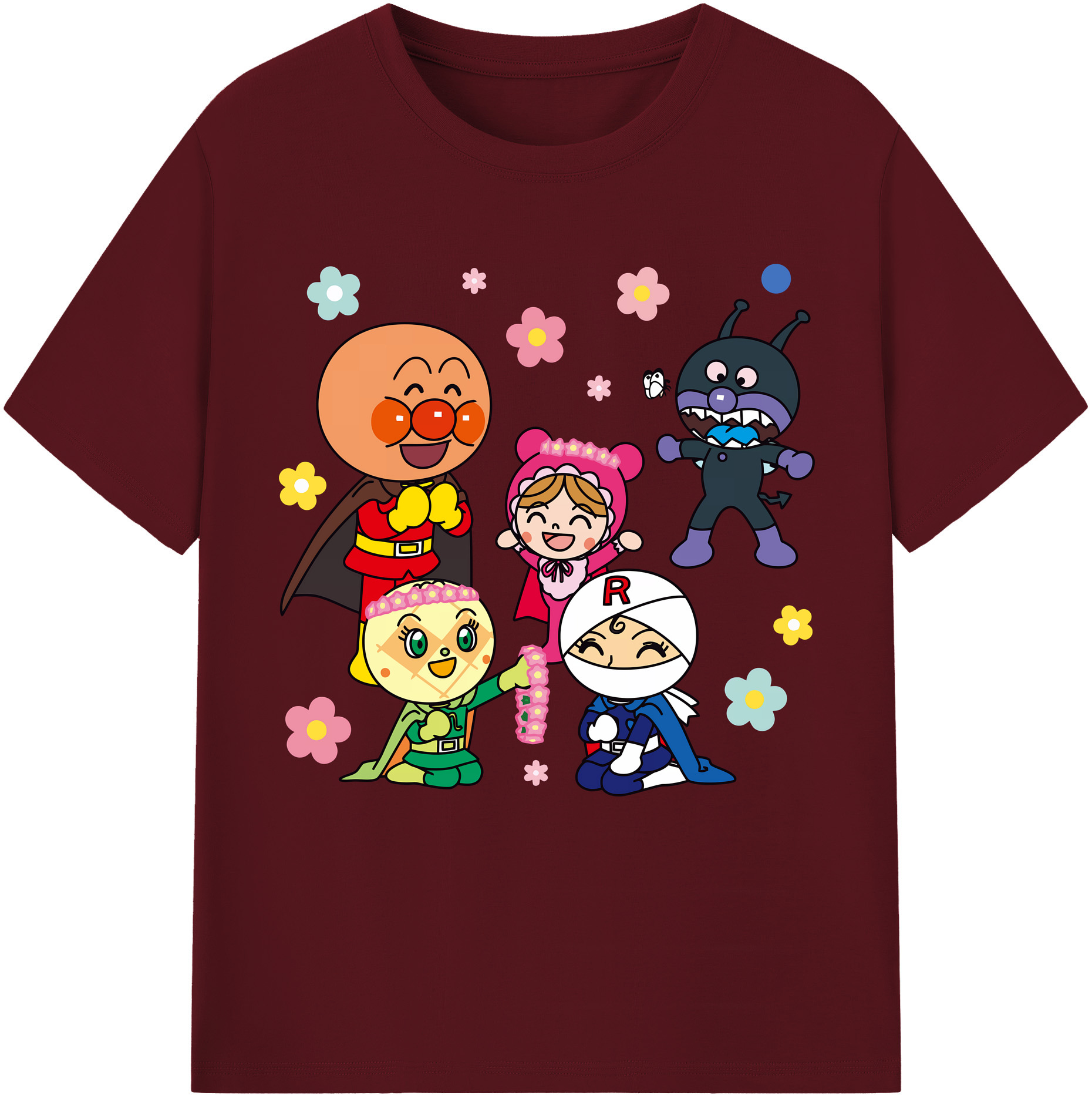 （画像用） アンパンマン Anpanman 綿100％半袖Tシャツ（フロントプリント）